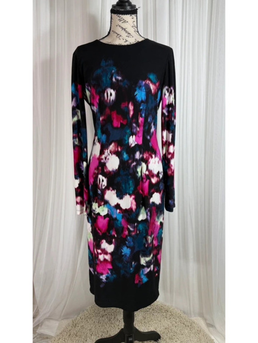 Maggy London Abstract Floral Sheath Dress Size 6 682